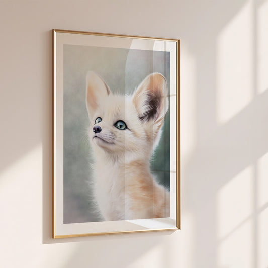 Baby Fox Print – Soft Safari Animal with Pastel Background for Nursery, Playroom or Boho Room | Printable Wall Art by Dezinbazar - dezinbazar.com - Let me inspire you