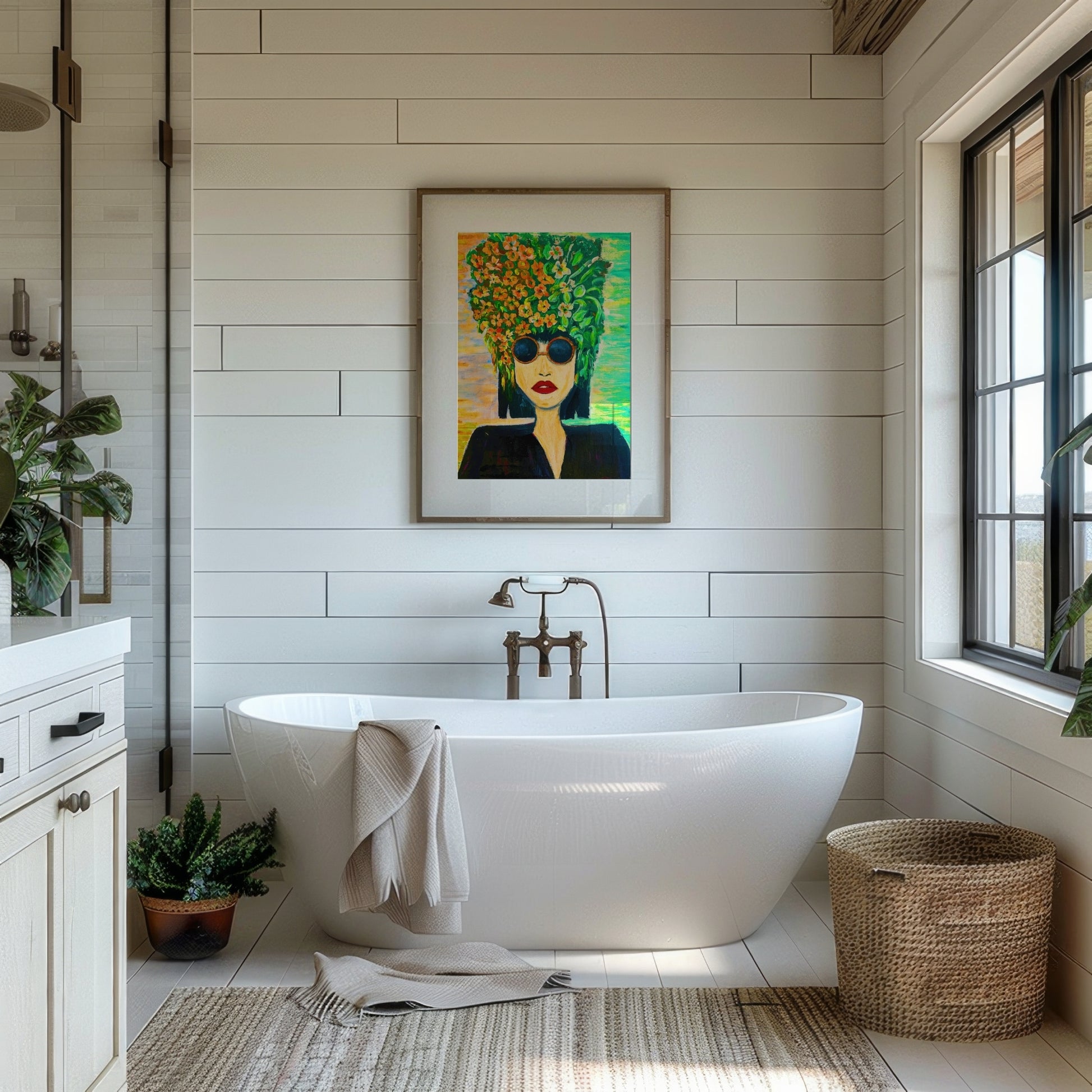 Modern floral portrait in Pop Art style – high-resolution digital print for instant download. A stylish and expressive artwork perfect for living rooms, bedrooms, or offices. Combines floral elegance with contemporary design. Ideal for fans of unique wall art or as a thoughtful gift. Includes 300 DPI JPEG files in multiple sizes for easy printing. No physical item, frame, or decor included.