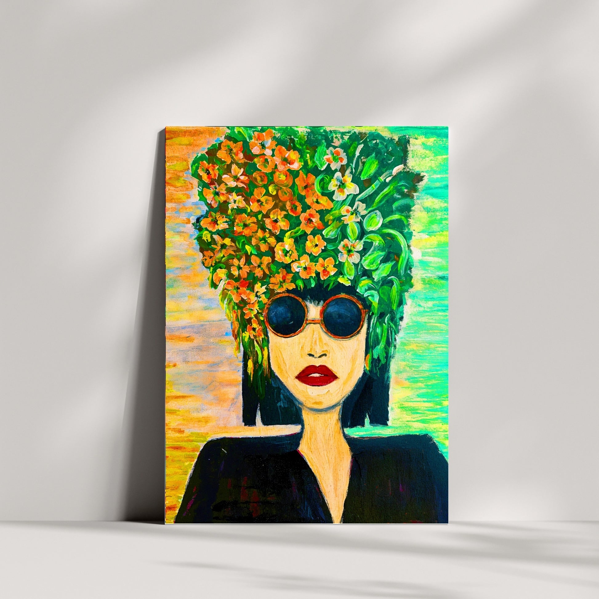 Modern floral portrait in Pop Art style – high-resolution digital print for instant download. A stylish and expressive artwork perfect for living rooms, bedrooms, or offices. Combines floral elegance with contemporary design. Ideal for fans of unique wall art or as a thoughtful gift. Includes 300 DPI JPEG files in multiple sizes for easy printing. No physical item, frame, or decor included.
