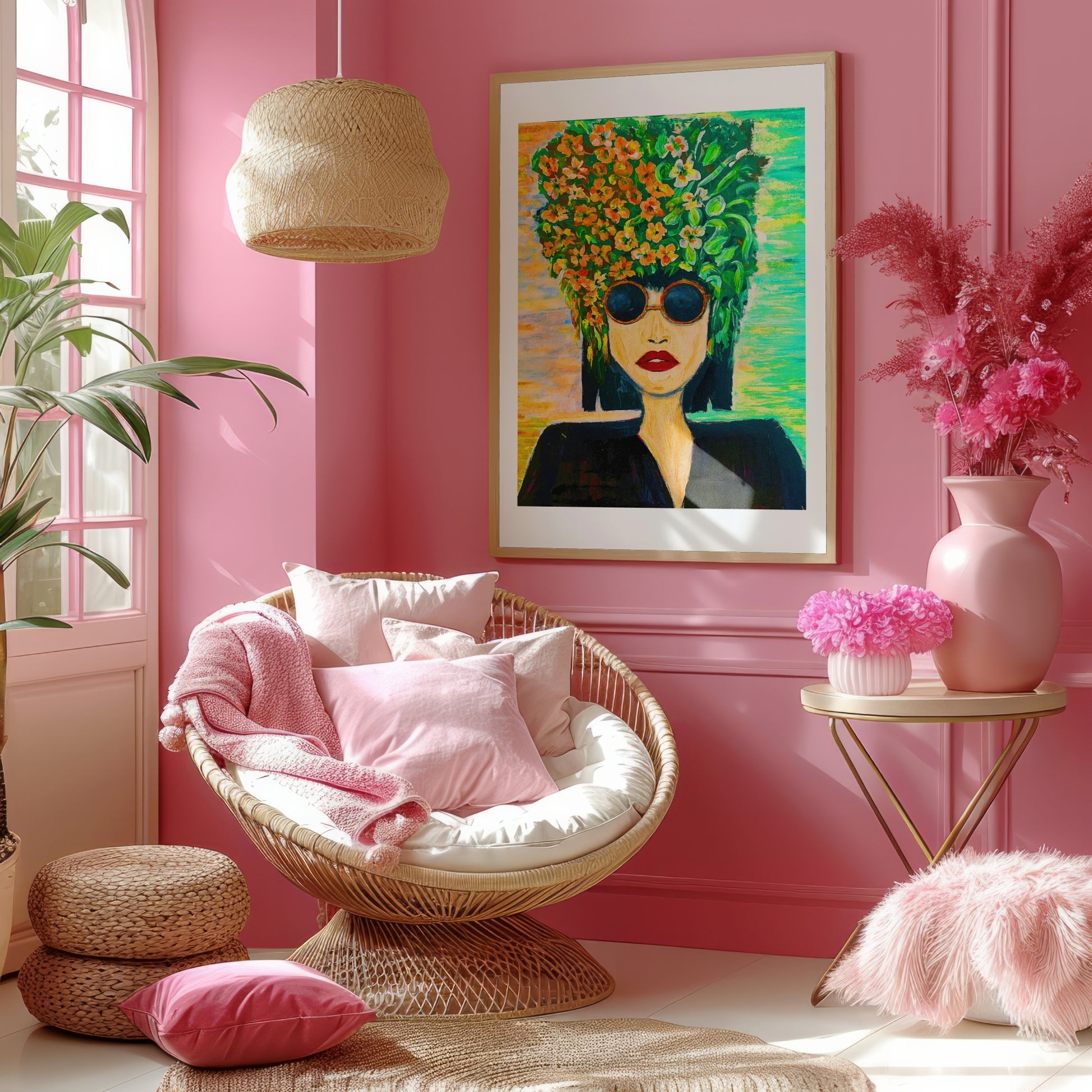 Modern floral portrait in Pop Art style – high-resolution digital print for instant download. A stylish and expressive artwork perfect for living rooms, bedrooms, or offices. Combines floral elegance with contemporary design. Ideal for fans of unique wall art or as a thoughtful gift. Includes 300 DPI JPEG files in multiple sizes for easy printing. No physical item, frame, or decor included.