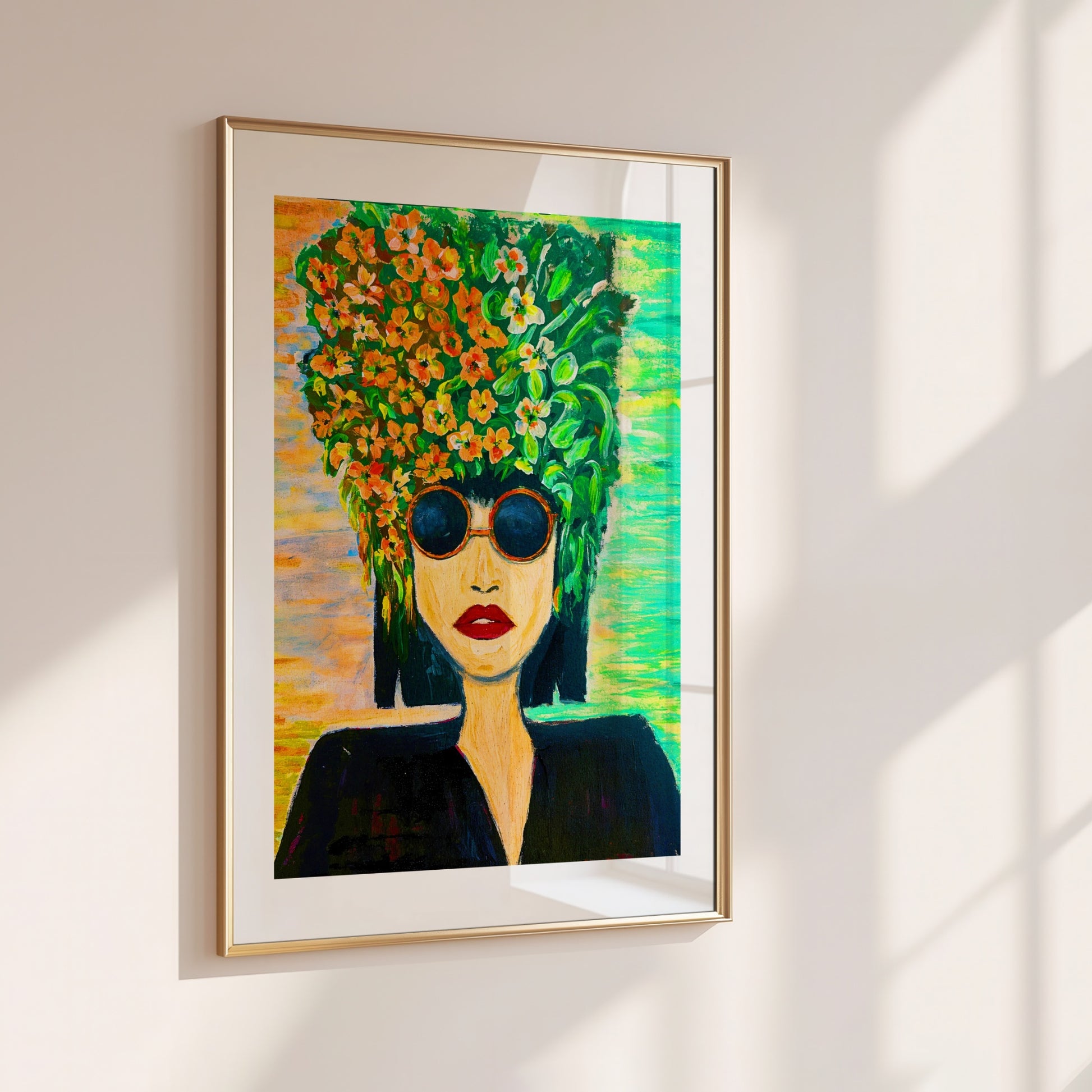 Modern floral portrait in Pop Art style – high-resolution digital print for instant download. A stylish and expressive artwork perfect for living rooms, bedrooms, or offices. Combines floral elegance with contemporary design. Ideal for fans of unique wall art or as a thoughtful gift. Includes 300 DPI JPEG files in multiple sizes for easy printing. No physical item, frame, or decor included.