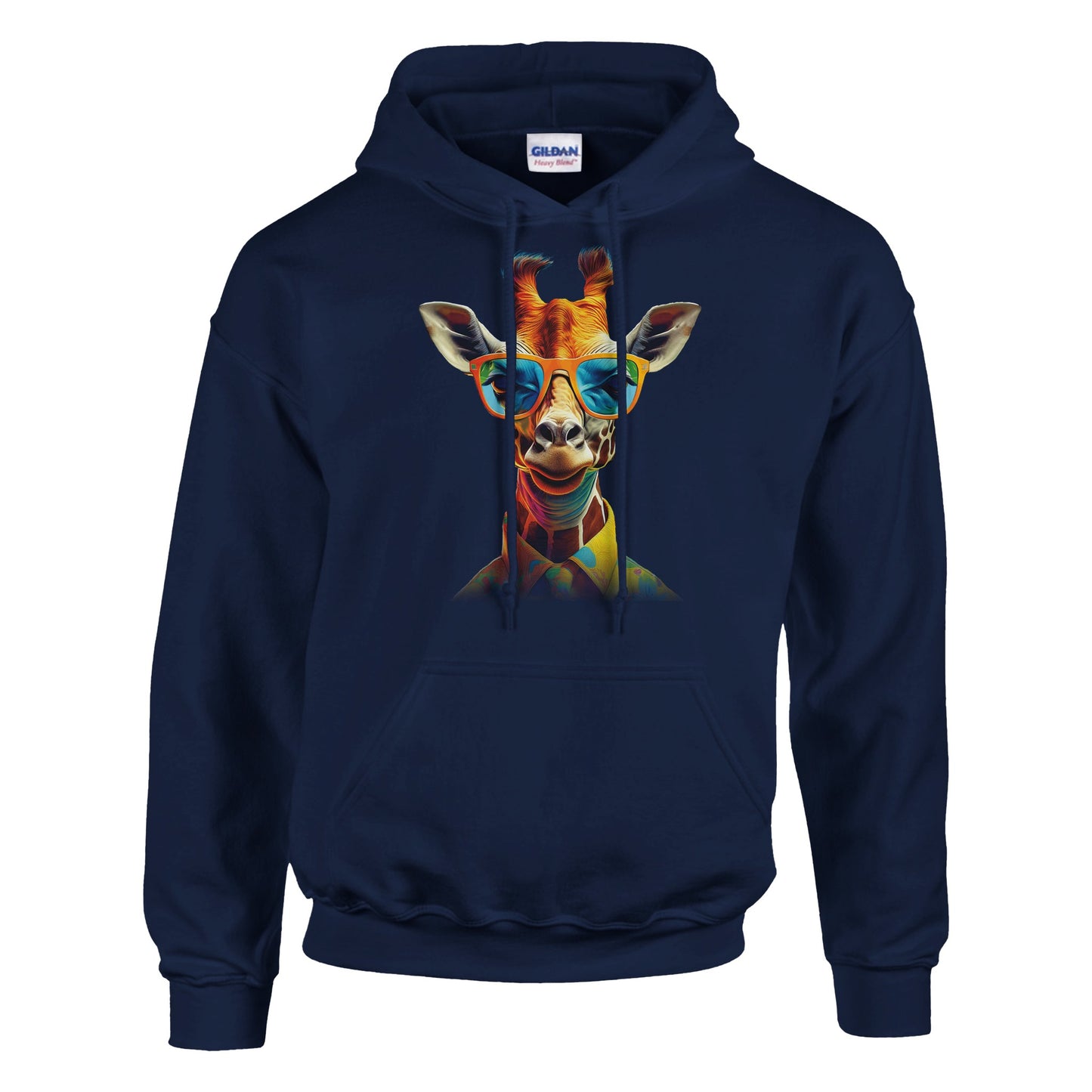 Unisex giraffe hoodie featuring a stylish and bold giraffe design. Soft cotton-poly blend for comfort and durability. Perfect for casual, sporty, or lounge outfits. Double-lined hood, kangaroo pocket, and ribbed cuffs for a modern streetwear look. Available in sizes S–3XL for men and women. Great for animal and fashion lovers who want a unique statement piece. Be proud. Be kind. Be wild – by Dezinbazar.