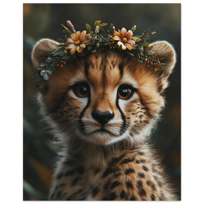 Baby Cheetah Poster – Safari Nursery Art with Floral Big Cat for Kids Room | Poster by Dezinbazar - dezinbazar.com - Let me inspire you