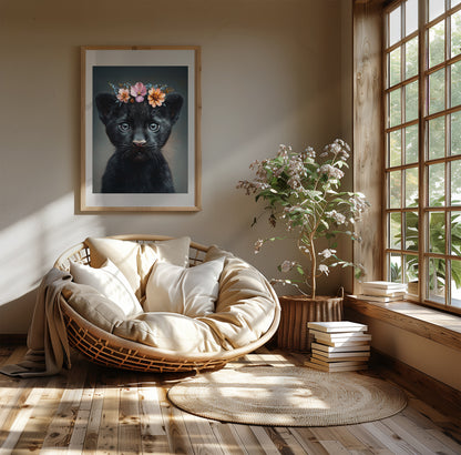 Baby Schwarzer Panther – Hochwertiges Poster für Kinderzimmer & moderne Wanddeko | Gedruckt & versendet