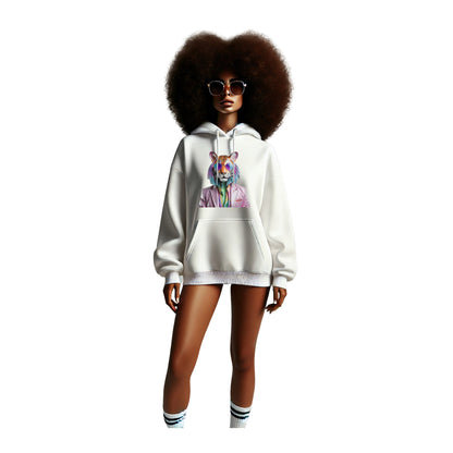 Disko Tiger Hoodie – Unisex Kapuzenpullover mit stylischem Tiger-Motiv & Sonnenbrille | Bequeme & trendige Streetwear