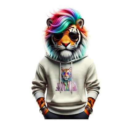 Disko Tiger Hoodie – Unisex Kapuzenpullover mit stylischem Tiger-Motiv & Sonnenbrille | Bequeme & trendige Streetwear