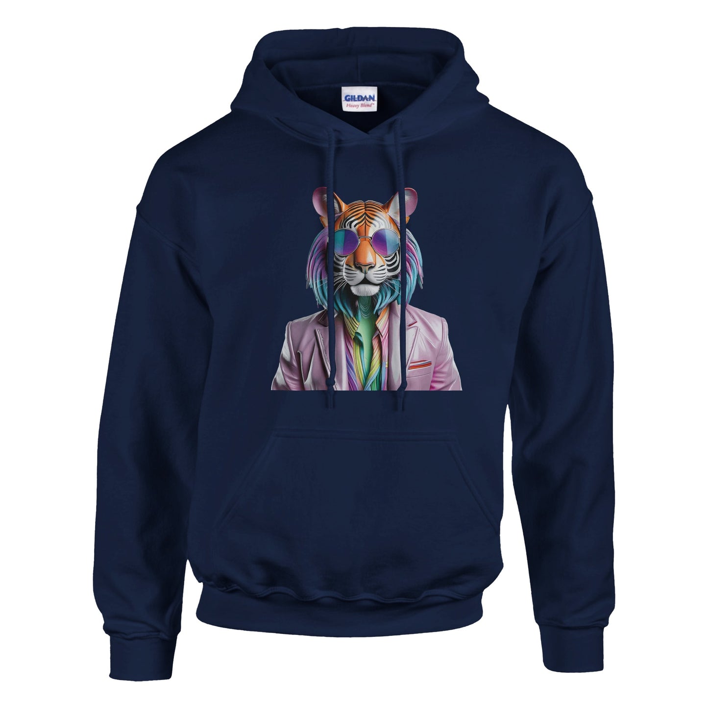 Disko Tiger Hoodie – Unisex Kapuzenpullover mit stylischem Tiger-Motiv & Sonnenbrille | Bequeme & trendige Streetwear