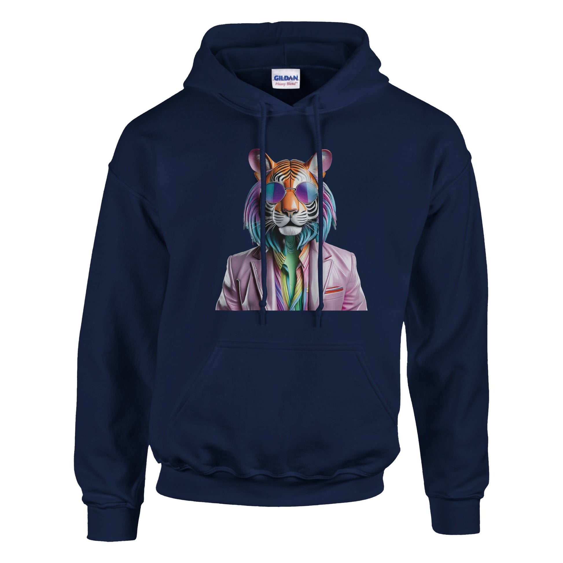 Disko Tiger Hoodie – Unisex Kapuzenpullover mit stylischem Tiger-Motiv & Sonnenbrille | Bequeme & trendige Streetwear