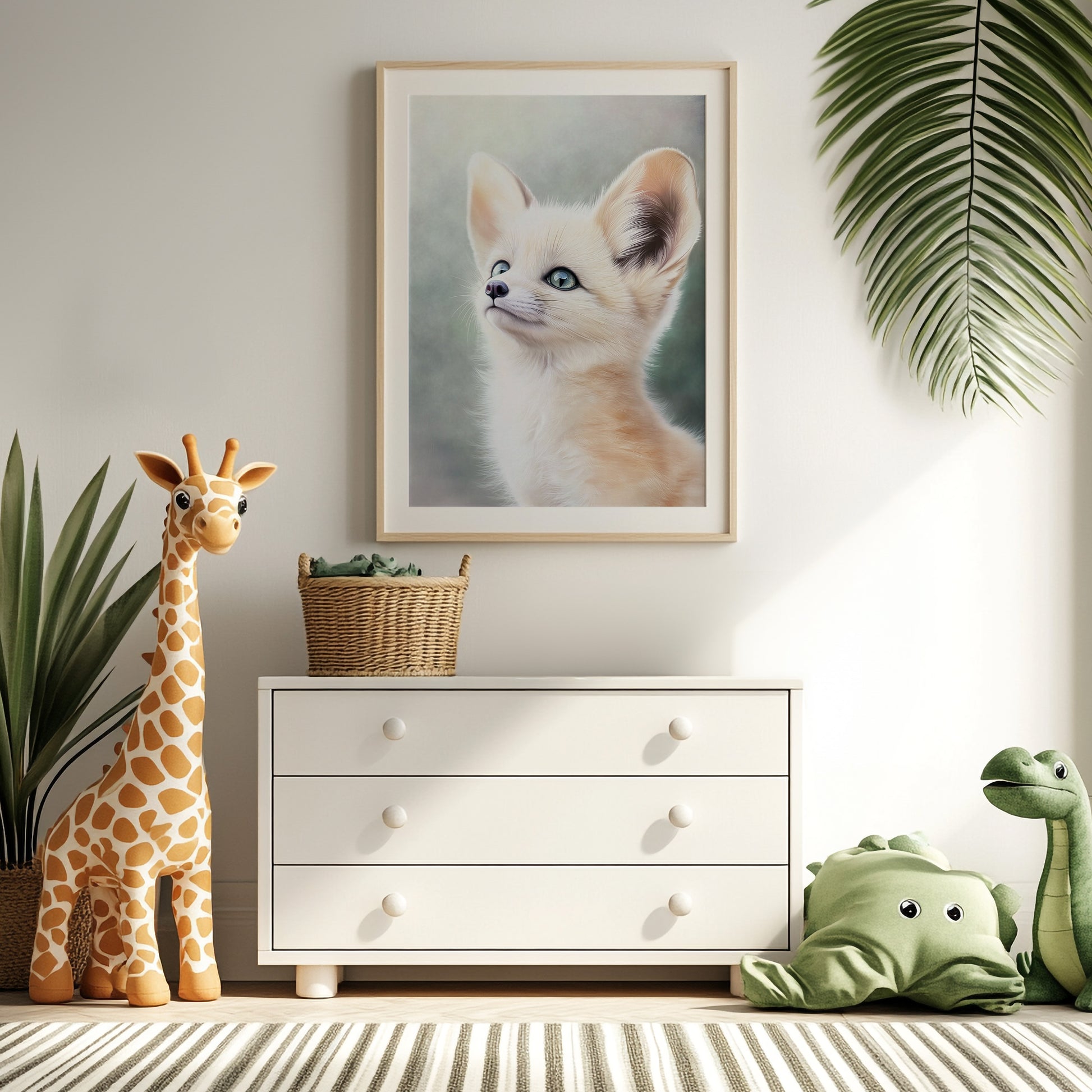 Baby Fox Print – Soft Safari Animal with Pastel Background for Nursery, Playroom or Boho Room | Printable Wall Art by Dezinbazar - dezinbazar.com - Let me inspire you
