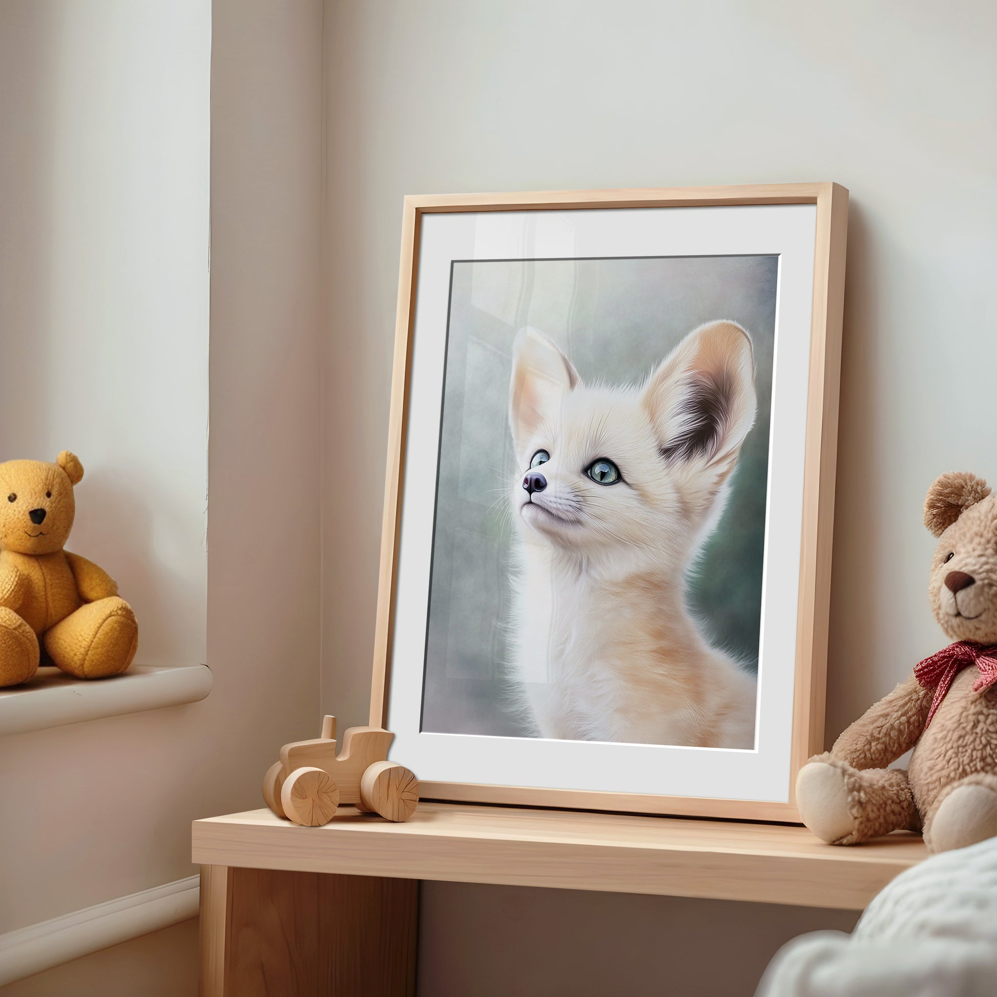 Baby Fox Print – Soft Safari Animal with Pastel Background for Nursery, Playroom or Boho Room | Printable Wall Art by Dezinbazar - dezinbazar.com - Let me inspire you