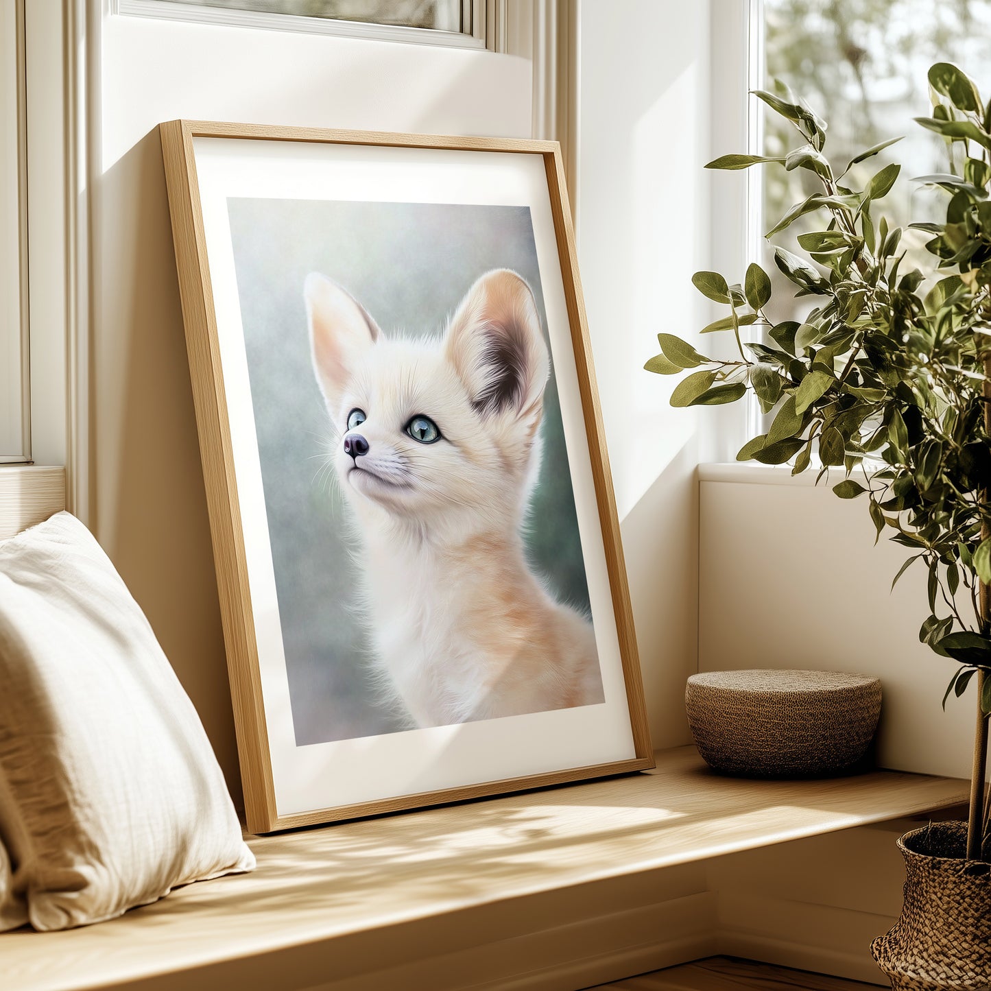 Baby Fox Print – Soft Safari Animal with Pastel Background for Nursery, Playroom or Boho Room | Printable Wall Art by Dezinbazar - dezinbazar.com - Let me inspire you