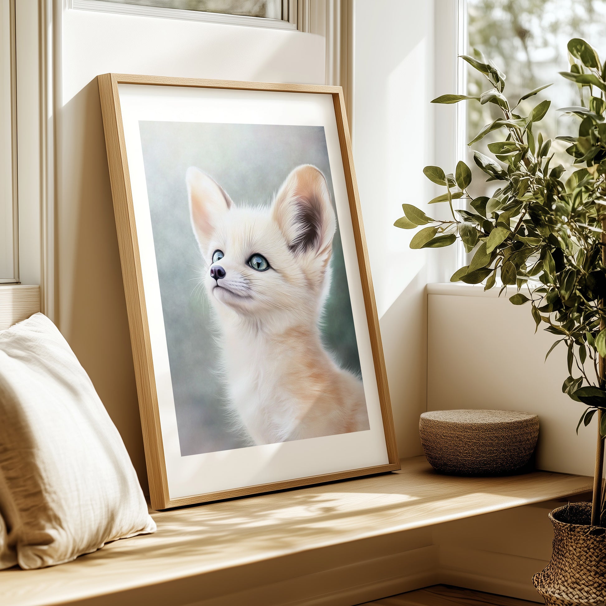 Baby Fox Print – Soft Safari Animal with Pastel Background for Nursery, Playroom or Boho Room | Printable Wall Art by Dezinbazar - dezinbazar.com - Let me inspire you