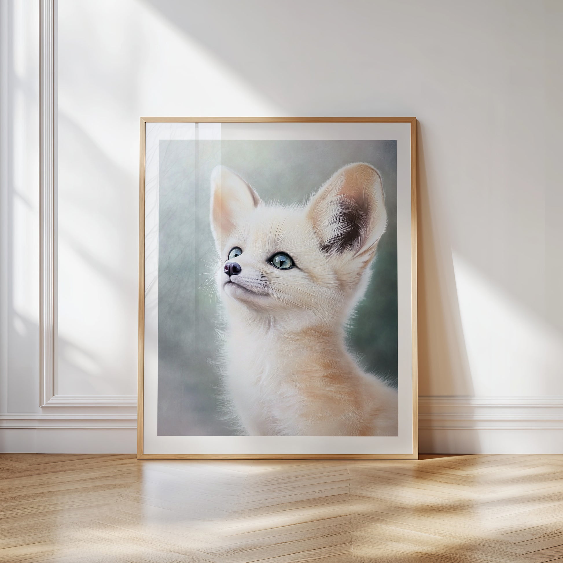 Baby Fox Print – Soft Safari Animal with Pastel Background for Nursery, Playroom or Boho Room | Printable Wall Art by Dezinbazar - dezinbazar.com - Let me inspire you