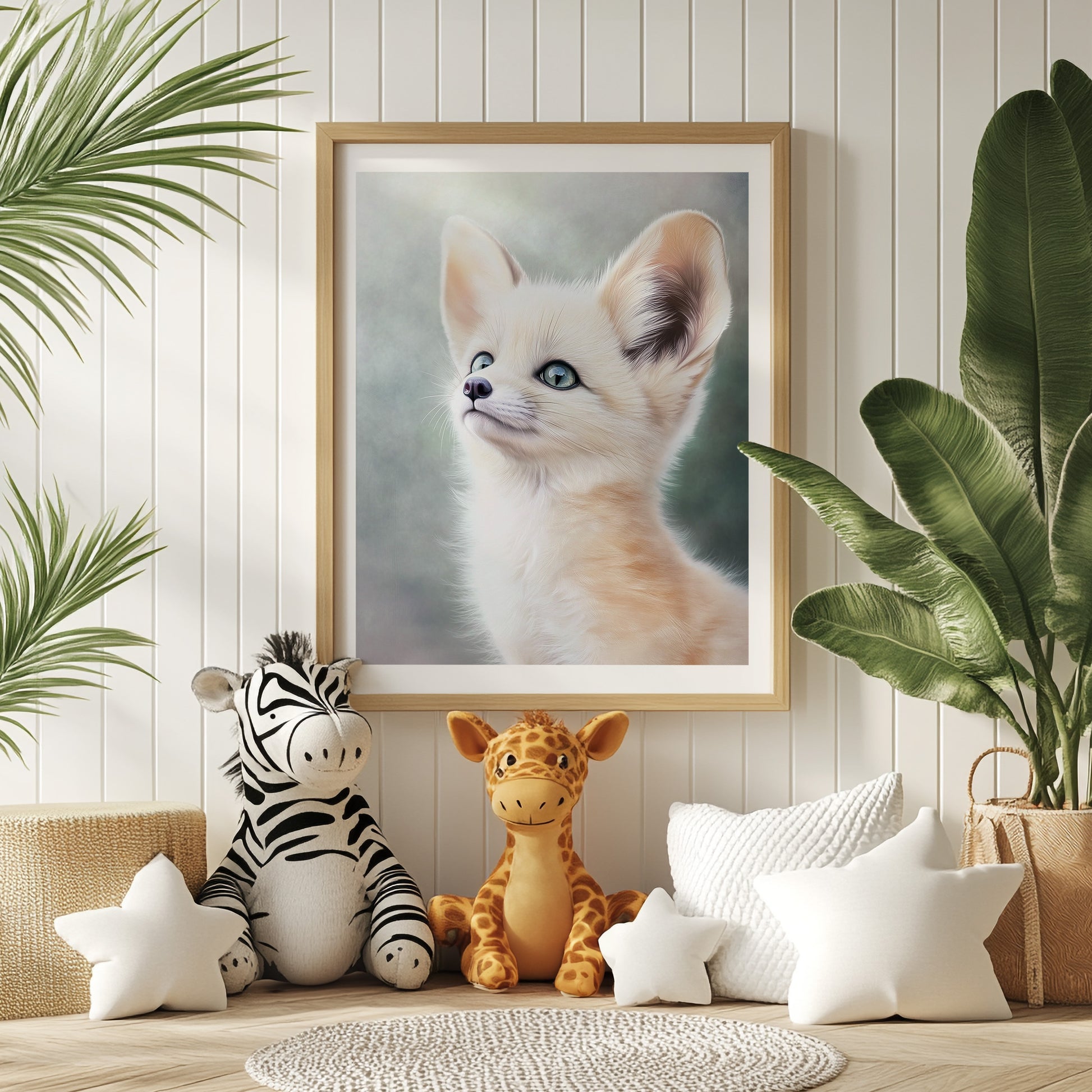 Baby Fox Print – Soft Safari Animal with Pastel Background for Nursery, Playroom or Boho Room | Printable Wall Art by Dezinbazar - dezinbazar.com - Let me inspire you