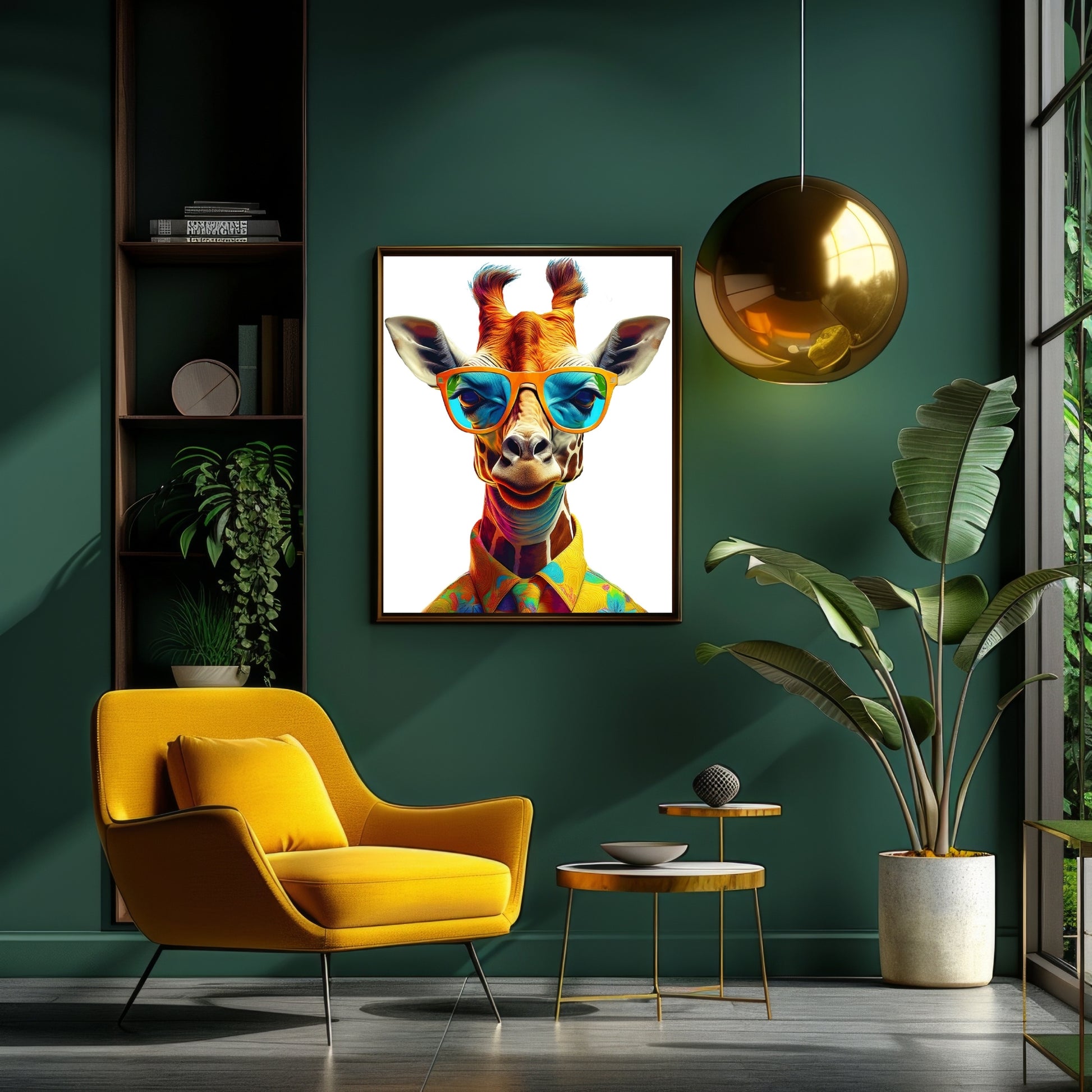 Cool giraffe wearing sunglasses – high-resolution digital print for instant download. A fun and stylish animal artwork perfect for living rooms, offices, or creative spaces. This modern giraffe design adds personality and urban flair to any wall. Great gift for art lovers, trendsetters, or animal fans. Includes 300 DPI JPEG files in multiple sizes for easy printing. No physical product or frame included.