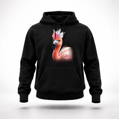 Flamingo Hoodie Pink Flamingo Flower Crown Bird Sweatshirt Tropical Animal Hoodie Gift for Flamingo Lovers by Dezinbazar - dezinbazar.com - Let me inspire you