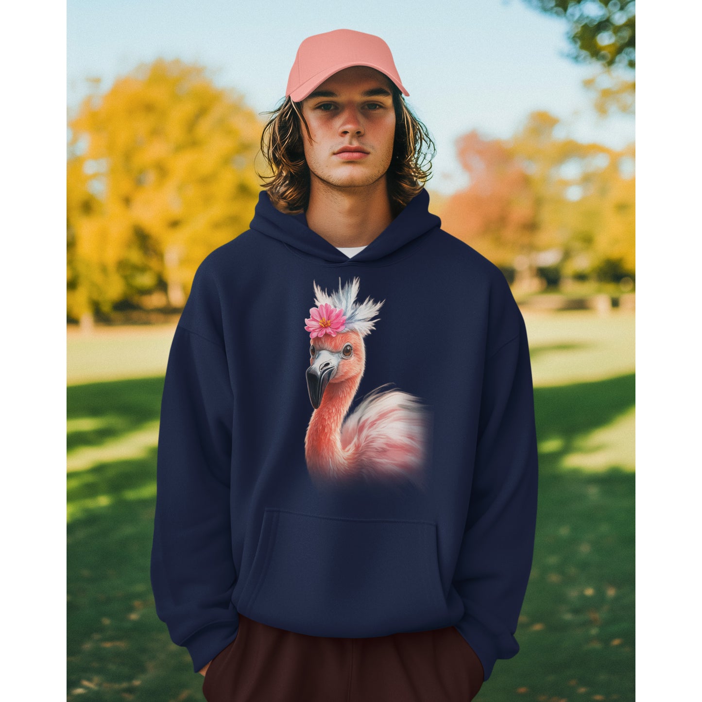 Flamingo Hoodie Pink Flamingo Flower Crown Bird Sweatshirt Tropical Animal Hoodie Gift for Flamingo Lovers by Dezinbazar - dezinbazar.com - Let me inspire you