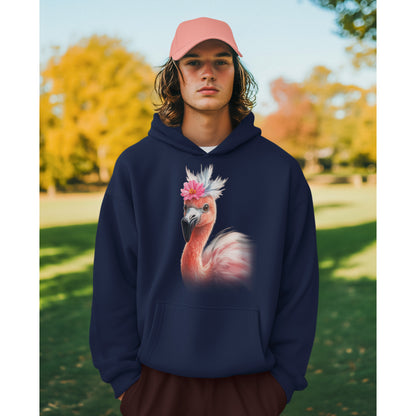 Flamingo Hoodie Pink Flamingo Flower Crown Bird Sweatshirt Tropical Animal Hoodie Gift for Flamingo Lovers by Dezinbazar - dezinbazar.com - Let me inspire you
