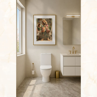 Funny lion poster in colorful streetwear style, printed on premium 200 gsm semi-glossy FSC-certified paper. Vibrant yet soft tones bring a modern jungle king vibe to your walls, perfect for bathroom, living room, or nursery decor. Available in multiple poster sizes from A4 to A0, plus 30×40 cm, 40×50 cm, and 50×70 cm – designed to fit IKEA frames such as RIBBA, LOMVIKEN, and HOVSTA. A sustainable wall art choice, made to order. Be proud. Be kind. Be wild – by Dezinbazar.