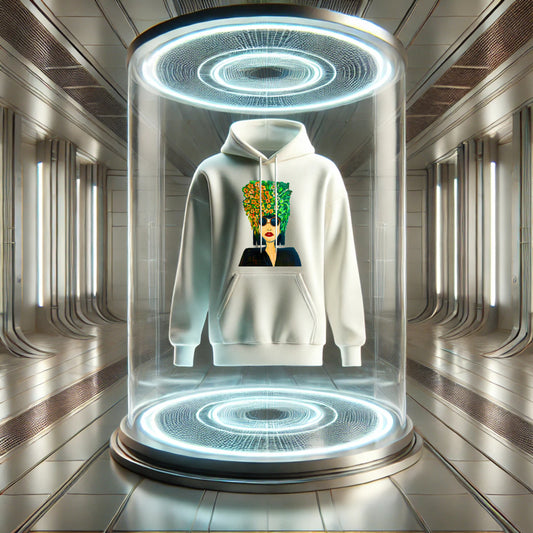 Pop Art Hoodie – Unisex Kapuzenpullover mit floralem Portrait | Individuelles & stylisches Design