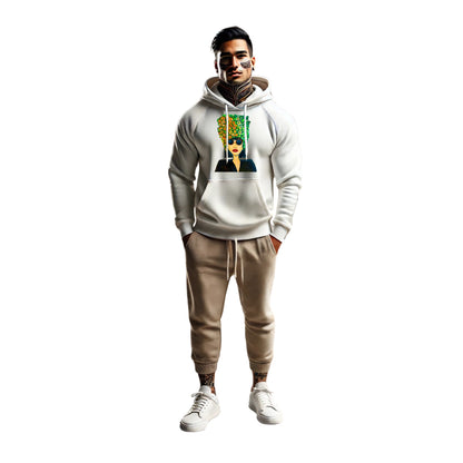 Pop Art Hoodie – Unisex Kapuzenpullover mit floralem Portrait | Individuelles & stylisches Design